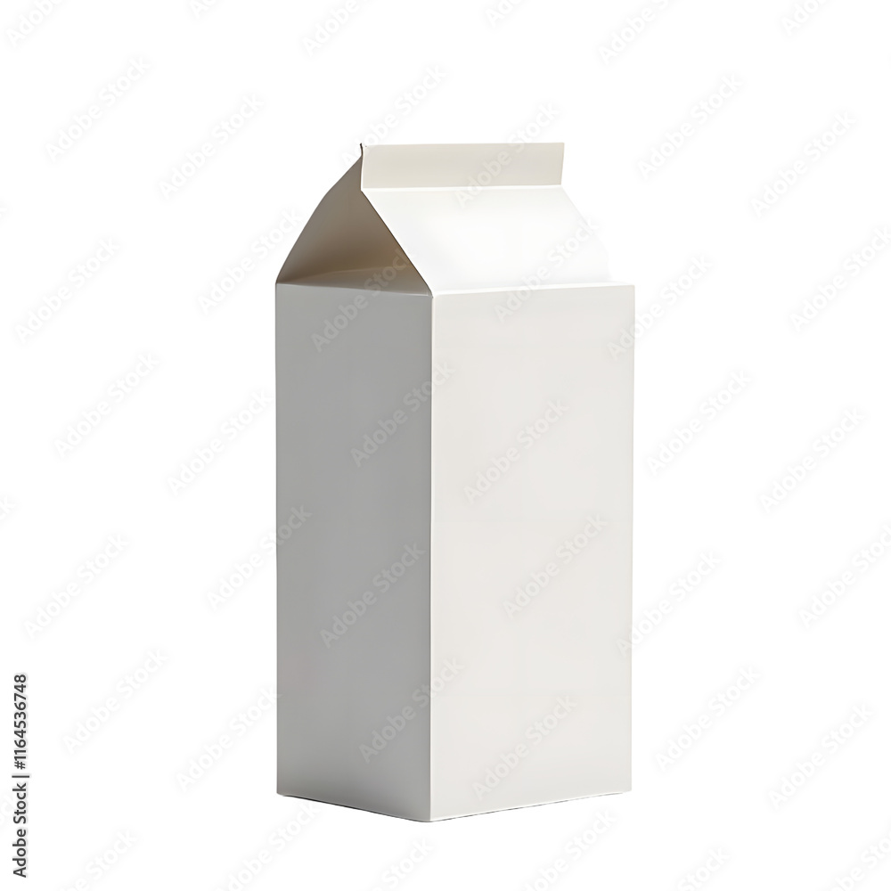 Empty milk carton isolated on transparent background Generative Ai. Empty milk carton isolated on transparent background Generative Ai.