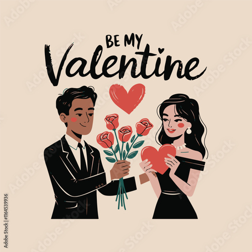 Be my Valentine vector design