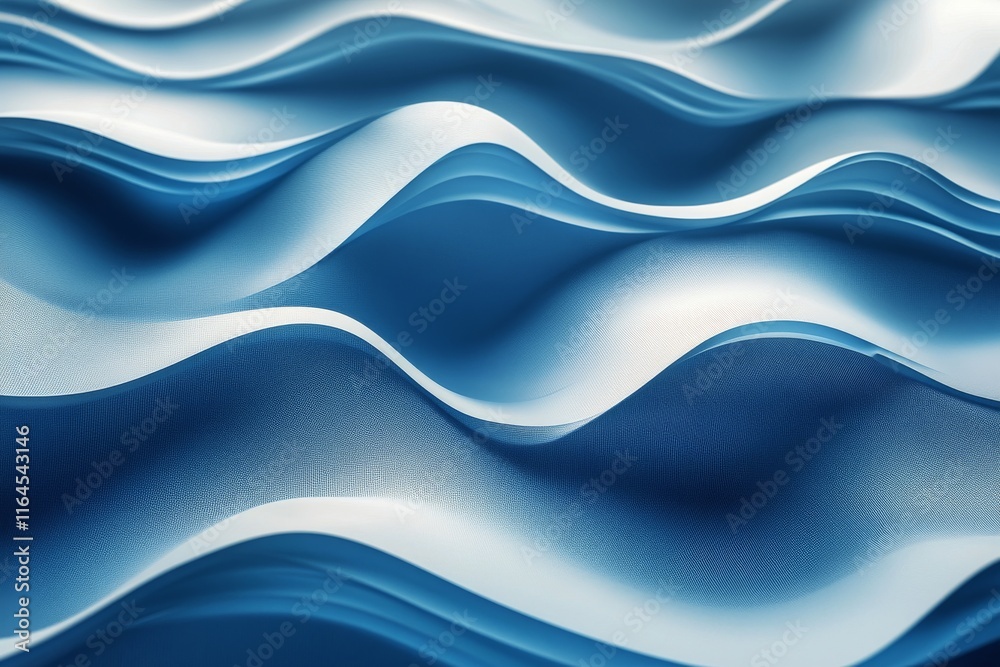 Obraz premium Flowing blue waves create a dynamic and textured pattern in abstract art