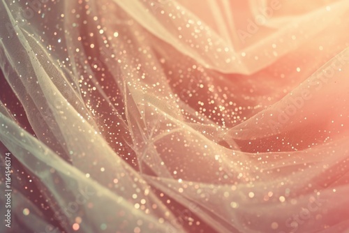 Princess Dreams: Vintage Tulle Chiffon Texture with Glitter Overlay photo