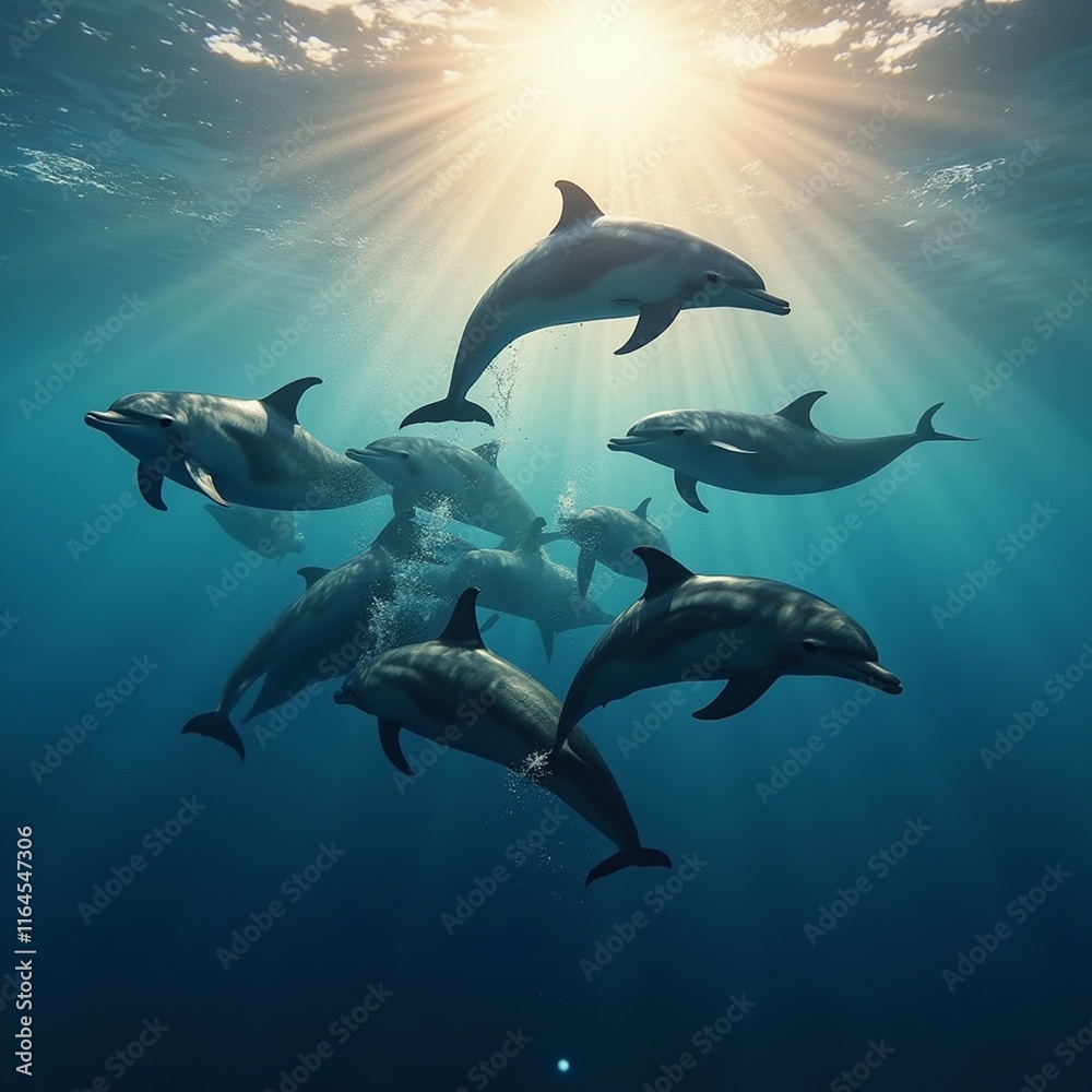 Fototapeta premium dolphins in the sea