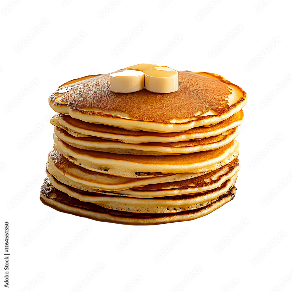 stack of pancakes isolated on transparent background. generative ai stack of pancakes isolated on transparent background. generative ai