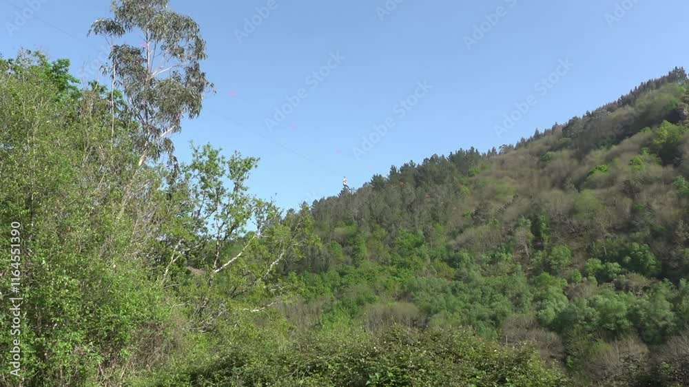 Character on a zipline seen from below - 47