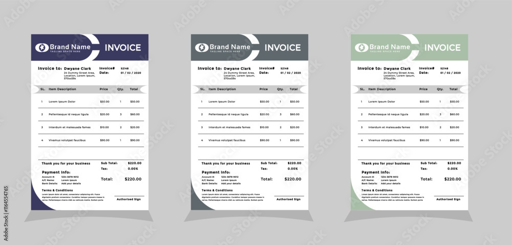 Professional Creative Modern Business Invoice Template 03 Professional Creative Modern Business Invoice Template 03