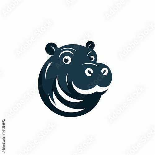 hippopotamus logo illustration