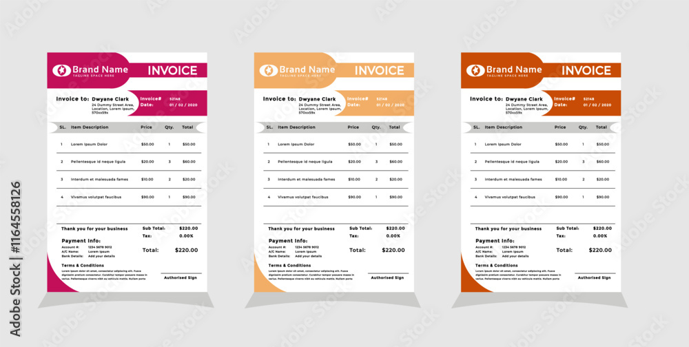 Creative modern invoice design template 03 Creative modern invoice design template 03