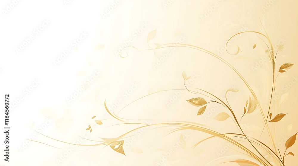 Elegant Golden Floral Design on a Soft Background Elegant Golden Floral Design on a Soft Background