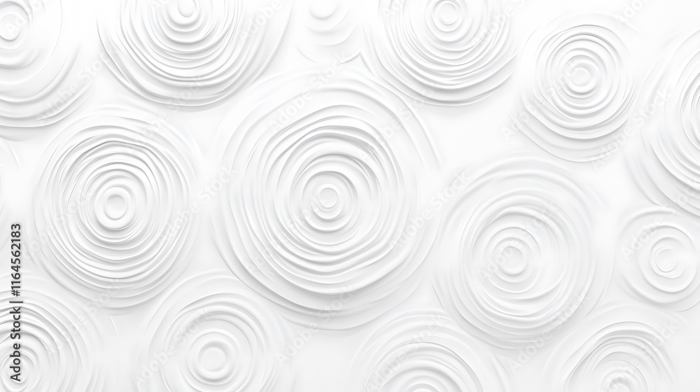 Abstract White Concentric Circles Pattern Design