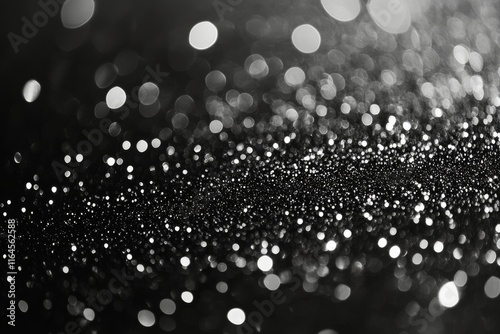 Captivating black and white bokeh with sparkling lights creating an enchantin...