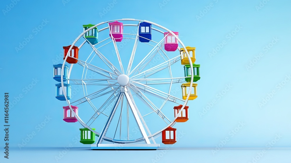 Obraz premium Ferris wheel vector illustration isolated on white background Symbol of an amusement attraction