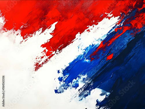 abstract czech flag paint abstraction in street style blue white and red colors from Czech Republic flag piece of art white background photo