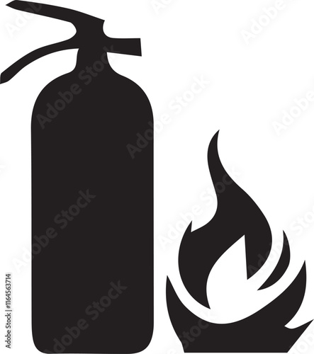 fire fighter logo type silhouette design