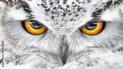 fotografía de un búho nival en invierno