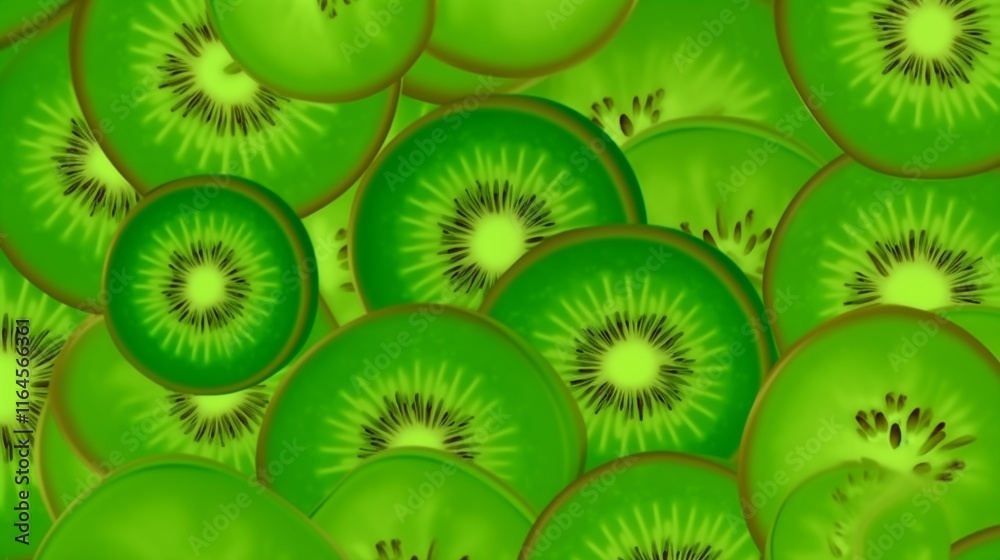 Fototapeta premium Kiwi Spiral on Emerald