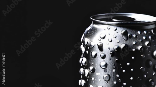 the blank aluminum alcohol or soft drink tin can  on black background. generated with AI