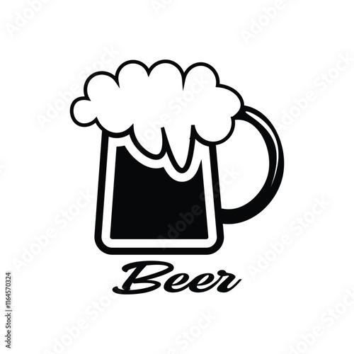 Vector design image of alcoholic Beer Drink with mug