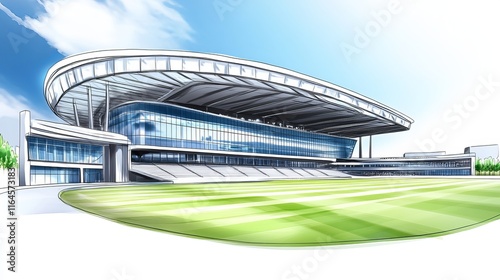 Sketch of a multipurpose sports ground featuring the worlds largest cricket stadium photo