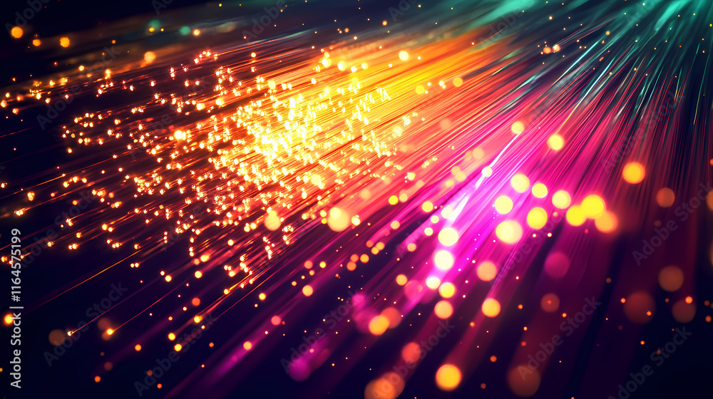 Mesmerizing iridescent fiber optic cables intertwined in a hypnotizing arrangement pulsating with an otherworldly incandescence set against a mysterious darkened backdrop. Incandescence. Illustration Mesmerizing iridescent fiber optic cables intertwined in a hypnotizing arrangement pulsating with an otherworldly incandescence set against a mysterious darkened backdrop. Incandescence. Illustration