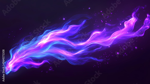 Stream of translucent gradients. violet neon color wave. blue glowing lines effect modern background. waves of light, fire paths, and incandescence curves. Incandescence. Illustration