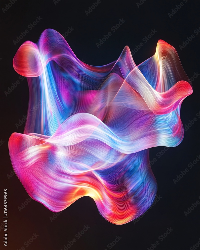 Fototapeta premium Dynamic Abstract Waves with Glowing Colors
