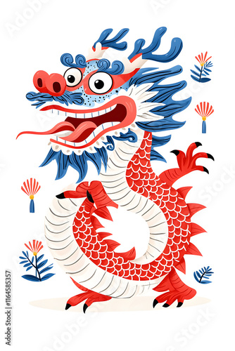 Wallpaper Mural 3d Chinese new year greeting with a red dragon Torontodigital.ca