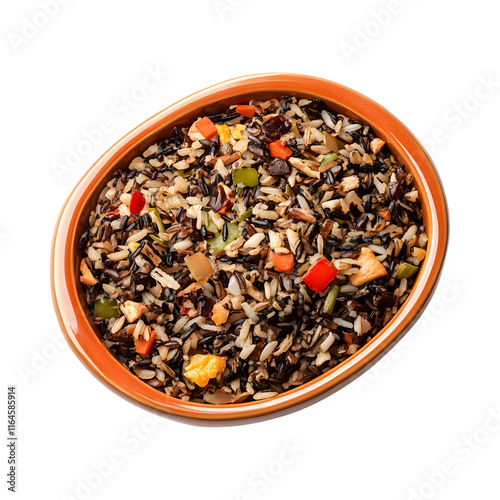 Wild rice casserole isolated on transparent background photo