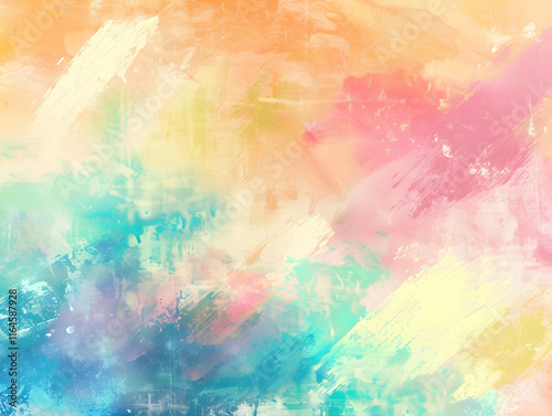 A pastel background featuring shades of light yellow, mint green, and lavender Vibrant Color Gradient Rendering Showcases a Dreamy Watercolor Texture Background, Perfect for Creative Design Concepts a