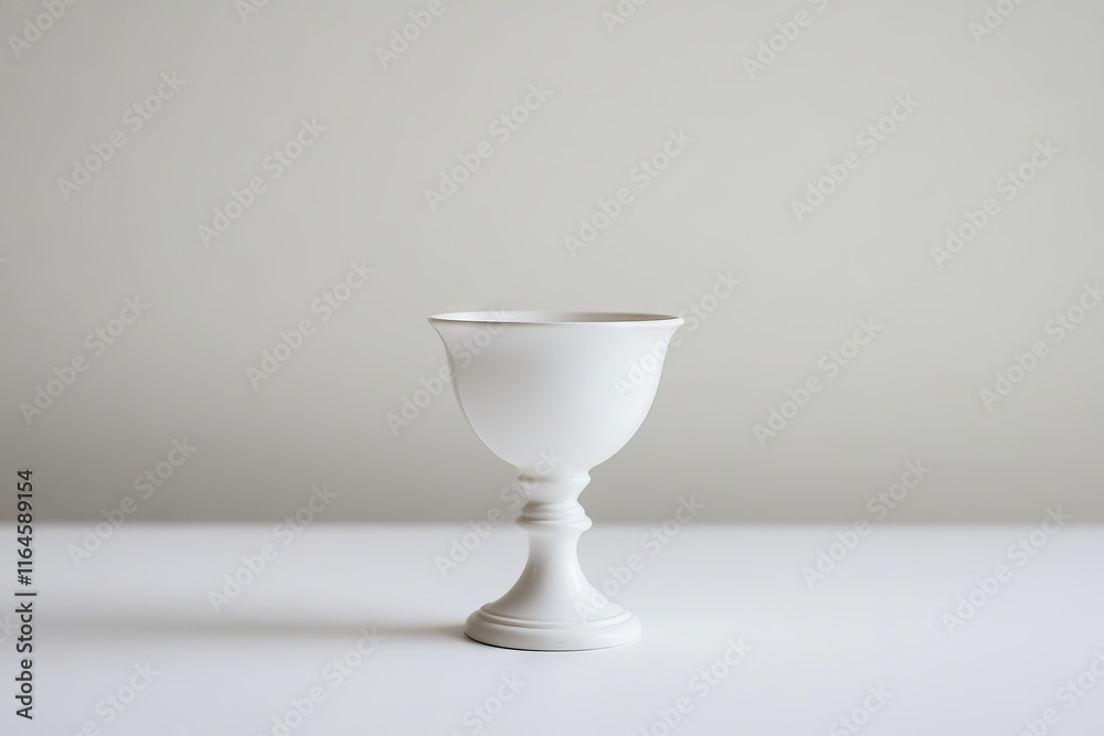 A white vase sits on a white table. The vase is tall and slender, with a narrow base. It is empty A white vase sits on a white table. The vase is tall and slender, with a narrow base. It is empty