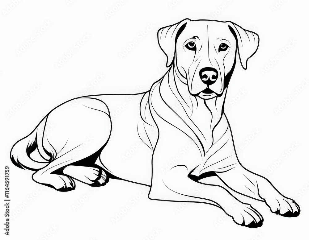 Fototapeta premium Loyal dog rests calmly in a cozy setting, embodying warmth and companionship found in a sunny afternoon