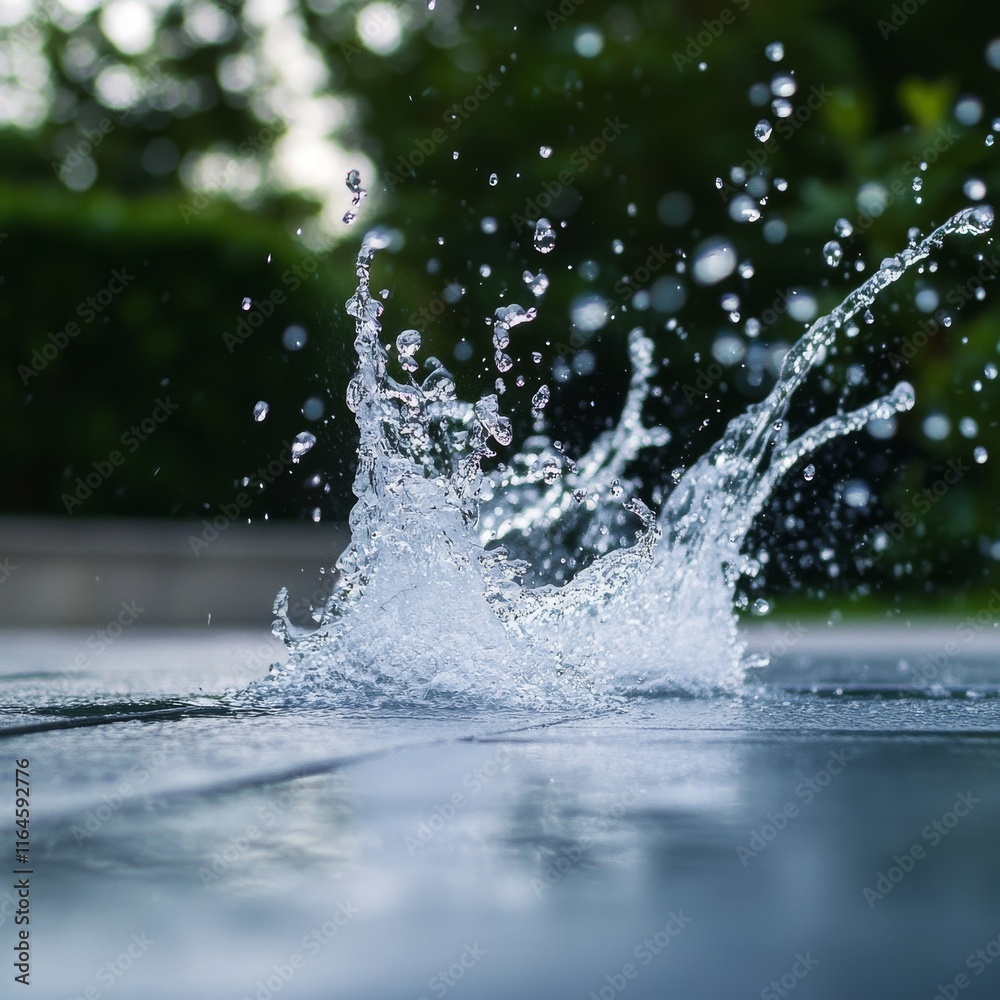 A large splash of water is falling from the sky. The water is clear and the sky is cloudy A large splash of water is falling from the sky. The water is clear and the sky is cloudy