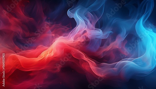 abstract smoke background with red and blue fog