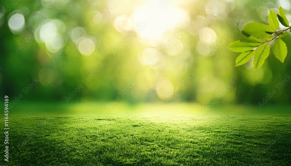 Fototapeta premium abstract green bokeh background with sunlight
