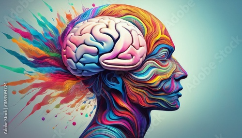 colorful abstract brain sculpture