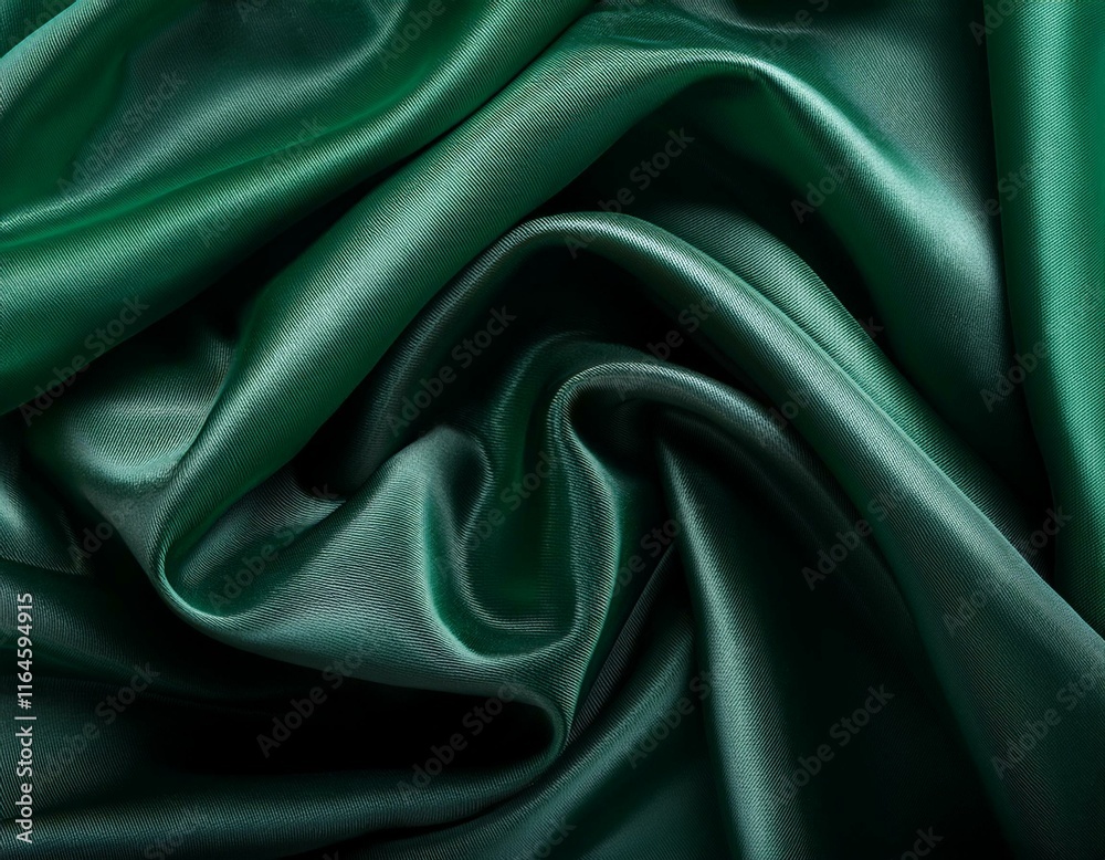Fototapeta premium luxurious deep emerald green silk background with soft folds perfect for elegant logo mockup design and creative branding