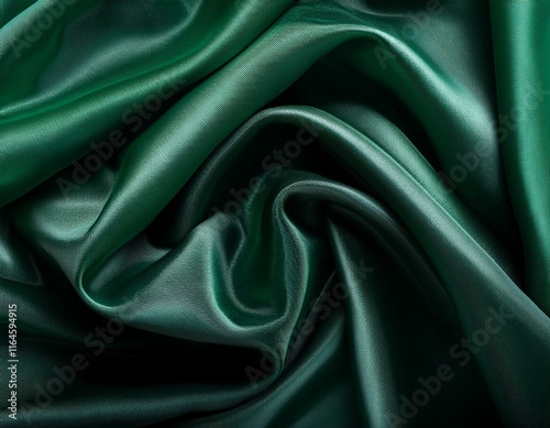 luxurious deep emerald green silk background with soft folds perfect for elegant logo mockup design and creative branding