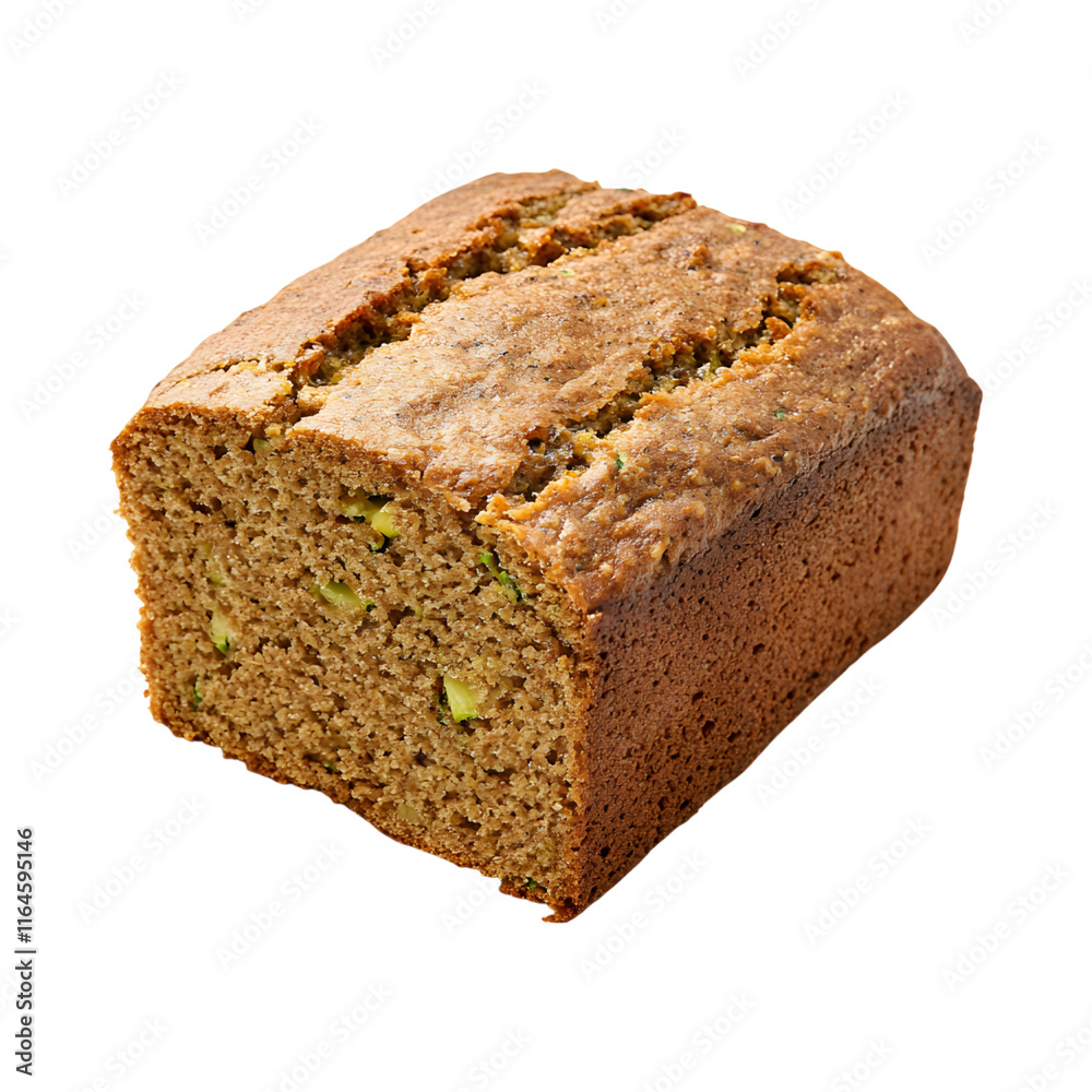 Soft Zucchini bread isolated on transparent background Soft Zucchini bread isolated on transparent background