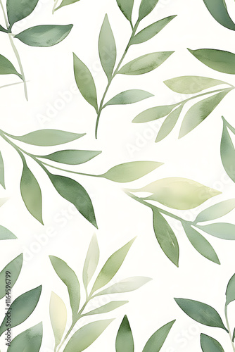 Wallpaper Mural Tropic plants seamless watercolor pattern Torontodigital.ca