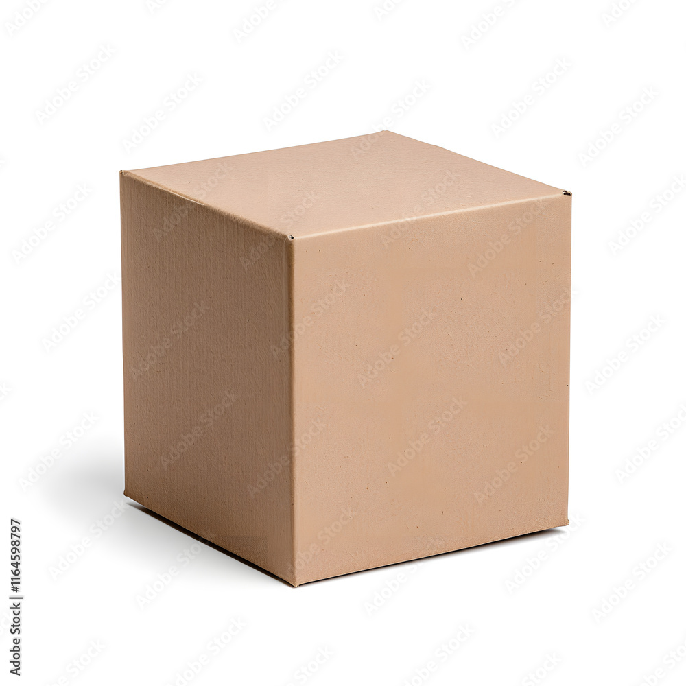 Parcel brown cardboard box pack mock up isolated on white Parcel brown cardboard box pack mock up isolated on white