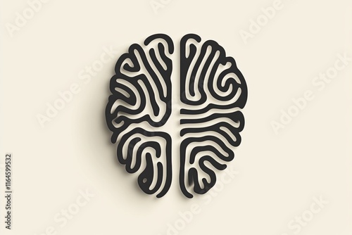 A perspective from above showcasing half of the brain and a fingerprint, symbolizing identity and unique data