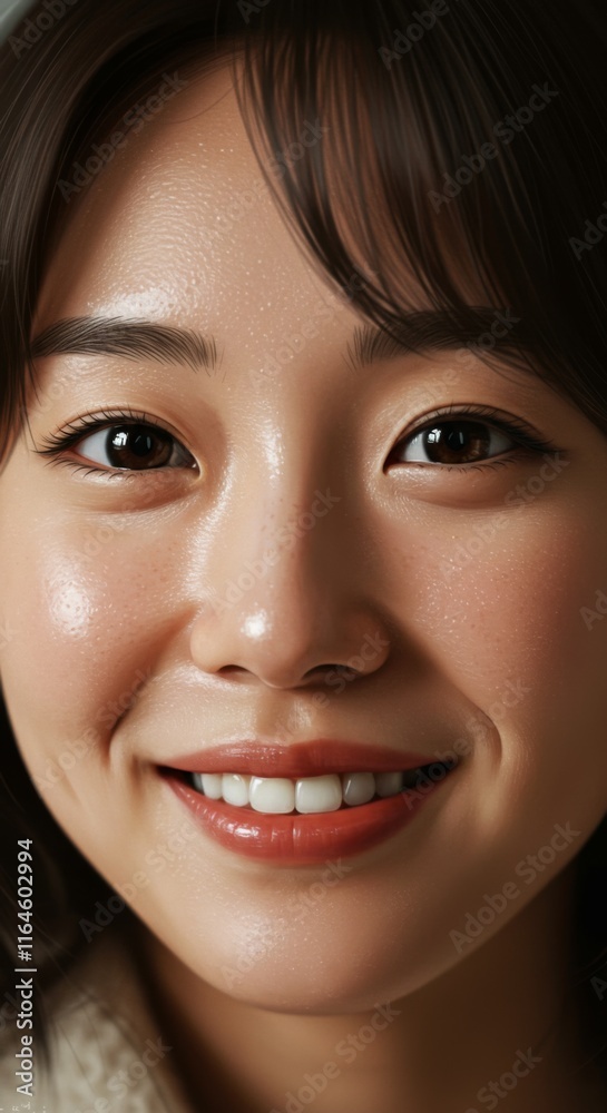 Close up of Asian Woman face, Smile Smiling Happy Happiness Expression, Zoom In, Zoomed Portrait Close up of Asian Woman face, Smile Smiling Happy Happiness Expression, Zoom In, Zoomed Portrait