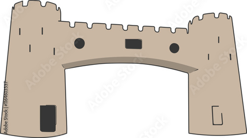 Khyber Pass Peshawar KPK Monument Landmark - Vector, Peshawar. The iconic gateway to the Khyber Pass, symbolizes the region's historical significance and cultural heritage. Peshawar, Pakistan.
