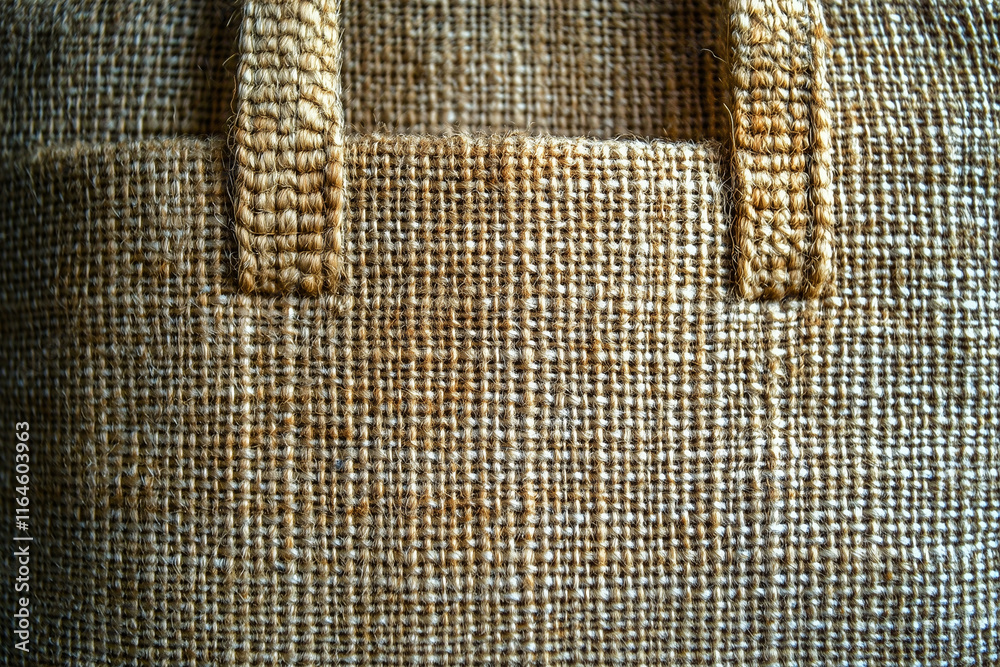 Close-Up of Rustic Burlap Bag with Textured Natural Fibers Close-Up of Rustic Burlap Bag with Textured Natural Fibers