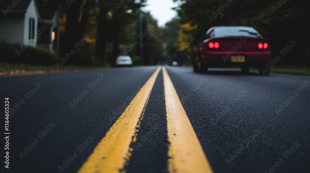 A red car speeding down a road with a soft focus effect, capturing the essence of freedom and chaos - Transportation A red car speeding down a road with a soft focus effect, capturing the essence of freedom and chaos - Transportation