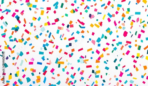 Vibrant Abstract Confetti Pattern on a Crisp White Background