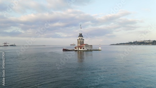 Maiden's Tower istanbul aerial view