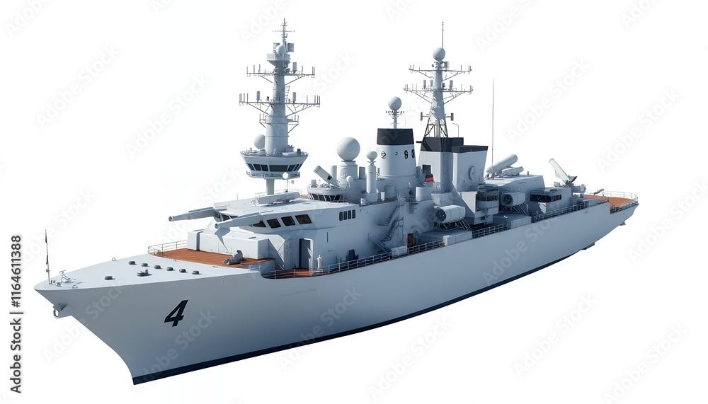Modern Frigate Warship: Sleek, Powerful, and Detailed Design