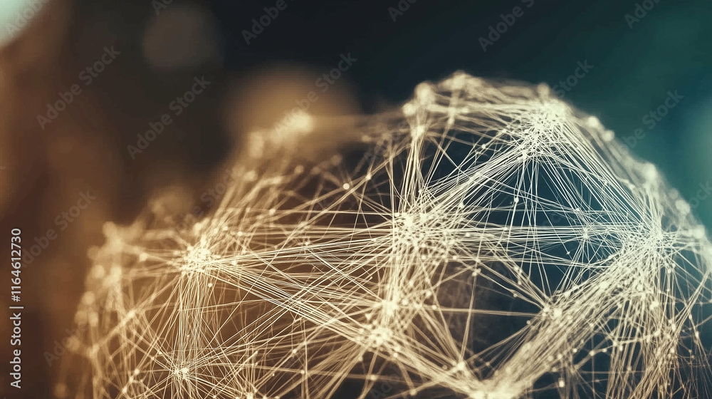 Futuristic Network Sphere with Connected Nodes and Glowing Lines Futuristic Network Sphere with Connected Nodes and Glowing Lines