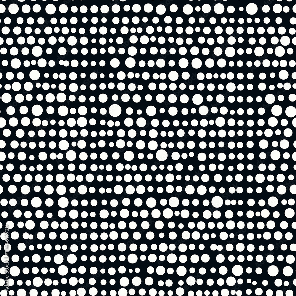Abstract pattern of white dots on a black background, creating a visually striking and rhythmic design. Abstract pattern of white dots on a black background, creating a visually striking and rhythmic design.