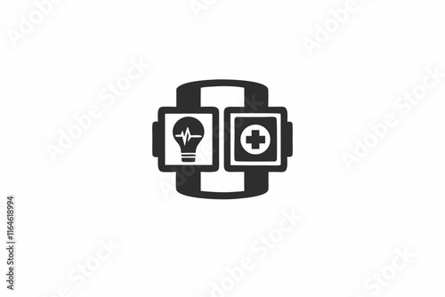creative medical wearable device icon concept