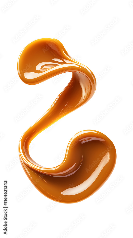 Caramel splash, sweet liquid candy swirl and wave, splashing with droplets. 3d Melted toffee syrup with splatters and dynamic motion isolated on white background Caramel splash, sweet liquid candy swirl and wave, splashing with droplets. 3d Melted toffee syrup with splatters and dynamic motion isolated on white background
